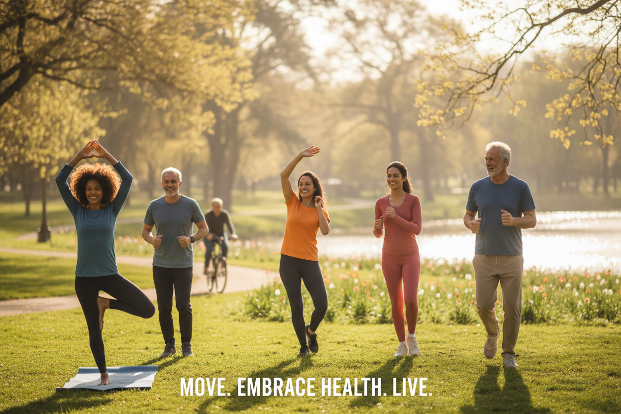 promote body movement for a healthy life. photo style